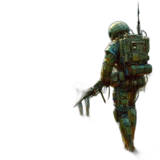 weapon, robot, sword, staff, concept art, pixel art, fantasy art, 3d render transparent PNG cut-out