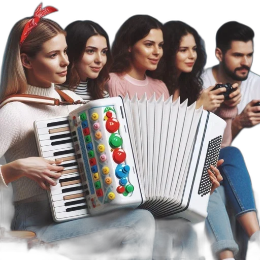 concept art, four, people, sit, close, together, two, women transparent PNG cut-out