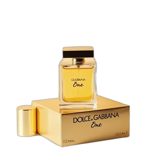 golden, bottle, dolce, gabbana, one, perfume, displayed, cap transparent PNG cut-out