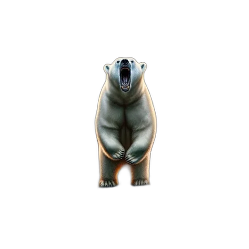 animal, creature, face, concept art, 3d render, fantasy art, cartoon, polar transparent PNG cut-out