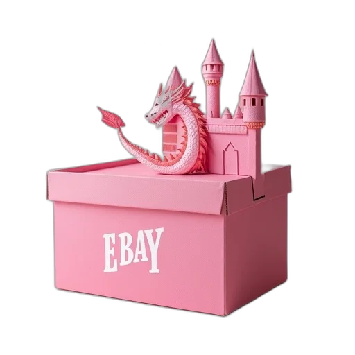 furniture, 3d render, pink, cardboard, box, design, featuring, dragon transparent PNG cut-out