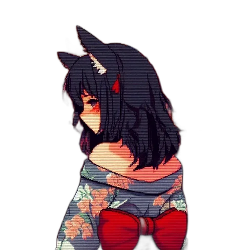 dress, creature, mask, jacket, pixel art, anime, watercolor, concept art transparent PNG cut-out
