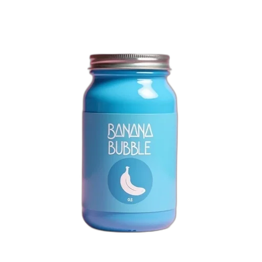bottle, food, vaporwave, 3d render, blue, pastel, jar, silver transparent PNG cut-out