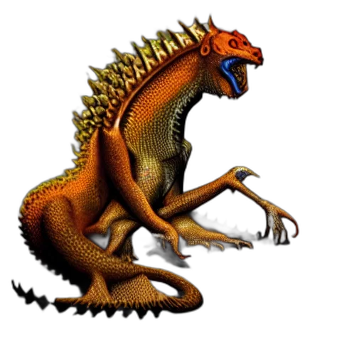dragon, creature, animal, staff transparent PNG cut-out