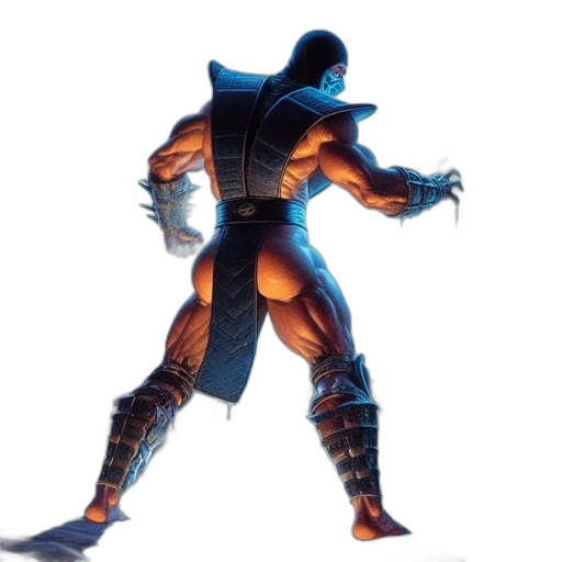robot, sword, weapon, concept art, comic book art, 3d render, fantasy art, blue transparent PNG cut-out