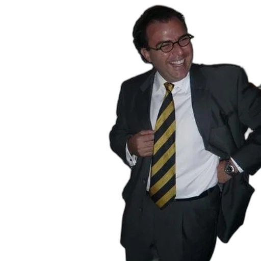 staff, jacket, animal, man, suit, tie, smiles, while transparent PNG cut-out