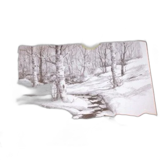 tree, furniture, photorealistic, pencil sketch, oil painting, watercolor, snow, forest transparent PNG cut-out