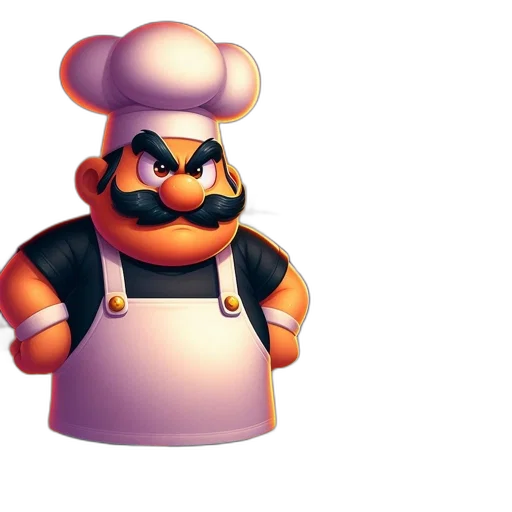 food, staff, hat, 3d render, concept art, pixel art, photorealistic, animated transparent PNG cut-out
