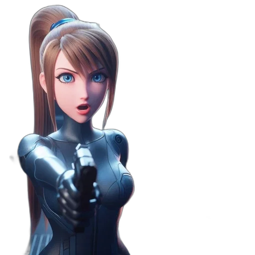 weapon, robot, concept art, 3d render, anime, comic book art, blue, foreground transparent PNG cut-out