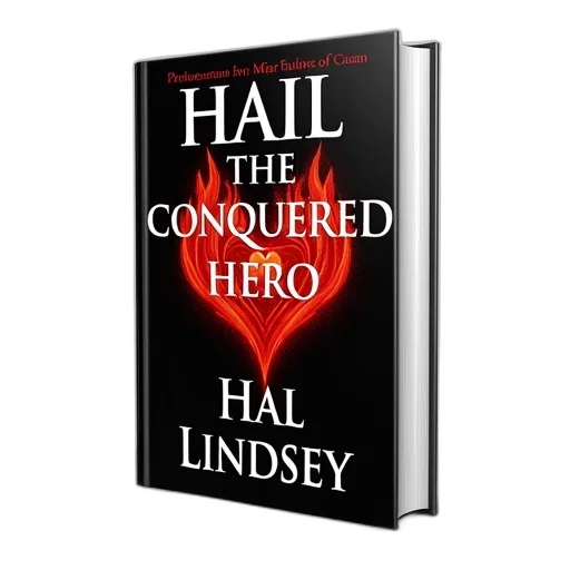 book, titled, hail, conquering, hero, hal, lindsey, displayed transparent PNG cut-out