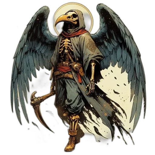 concept art, fantasy art, comic book art, pixel art, dark, figure, cloaked, darkness transparent PNG cut-out