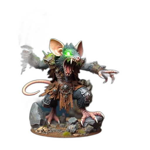 creature, staff, concept art, fantasy art, elaborate, miniature, figure, warhammer transparent PNG cut-out