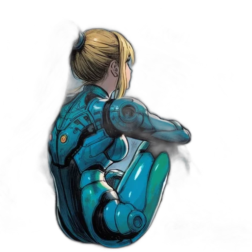 robot, jacket, face, dress, concept art, comic book art, pixel art, cyberpunk transparent PNG cut-out