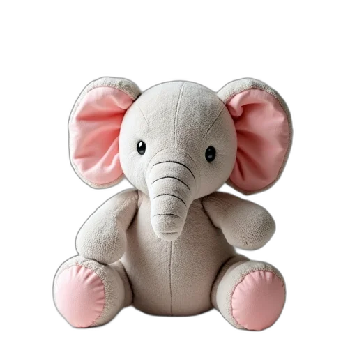 animal, 3d render, elephant, stuffed transparent PNG cut-out