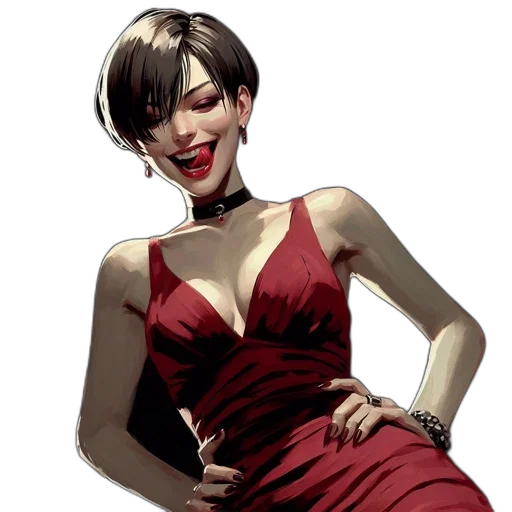 dress, comic book art, concept art, photorealistic, cartoon, red, digitally, illustrated transparent PNG cut-out