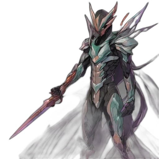 sword, weapon, dragon, concept art, fantasy art, watercolor, pixel art, pastel transparent PNG cut-out