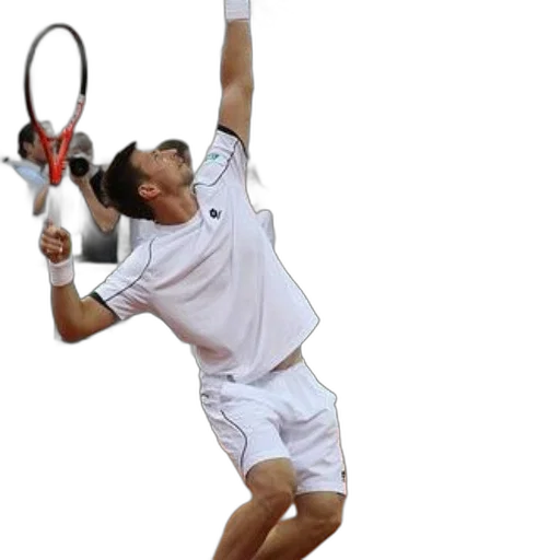 hair, tennis, player, white, shirt, shorts, serves, ball transparent PNG cut-out