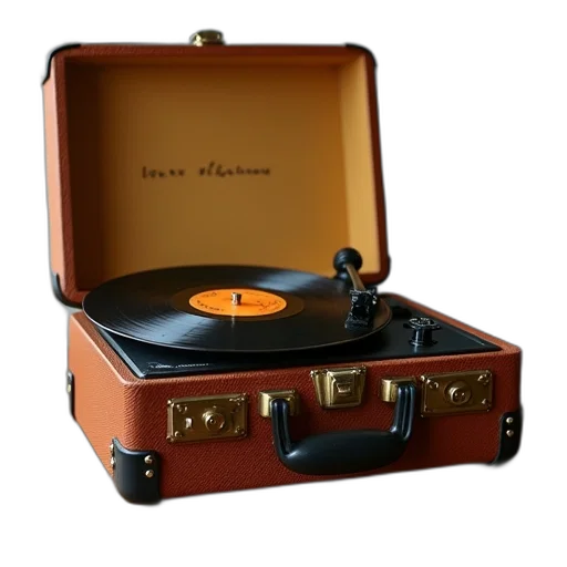 victrope, suitcase, record, player, speakers, built, stereo transparent PNG cut-out
