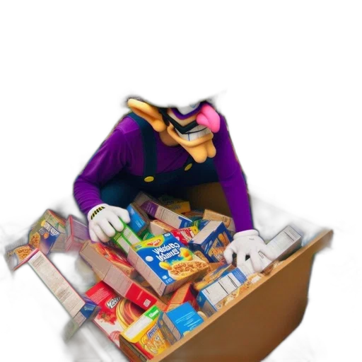 food, individual, dressed, wario, nintendo, franchise, enters, grocery transparent PNG cut-out