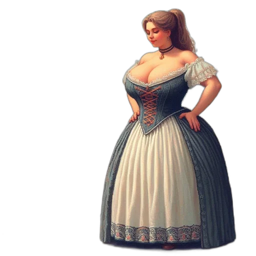 dress, concept art, 3d render, photorealistic, pixel art, historical, town, square transparent PNG cut-out