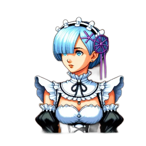 robot, crown, dress, staff, pixel art, anime, fantasy art, concept art transparent PNG cut-out