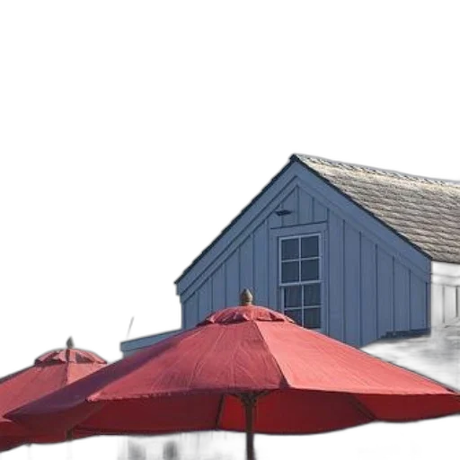 umbrella, building, furniture, food, 3d render, concept art, photorealistic, city street transparent PNG cut-out