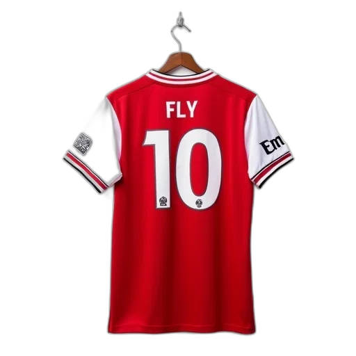 red, white, football, jersey, number, back, displayed, hanger transparent PNG cut-out