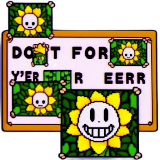 flower, robot, pixel art, pixel, art, features, grinning, sunflower transparent PNG cut-out