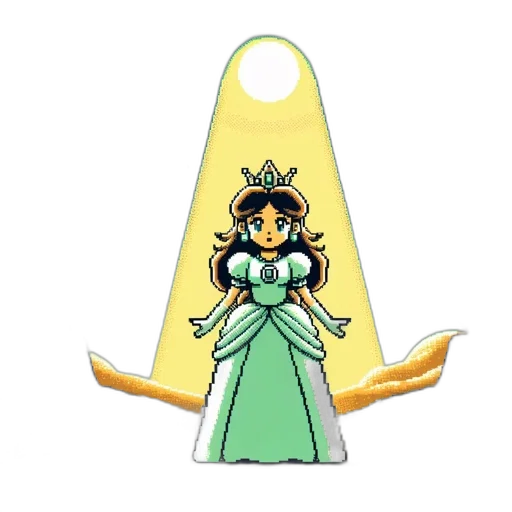 crown, jewelry, staff, dress, concept art, pixel art, cartoon, fantasy art transparent PNG cut-out
