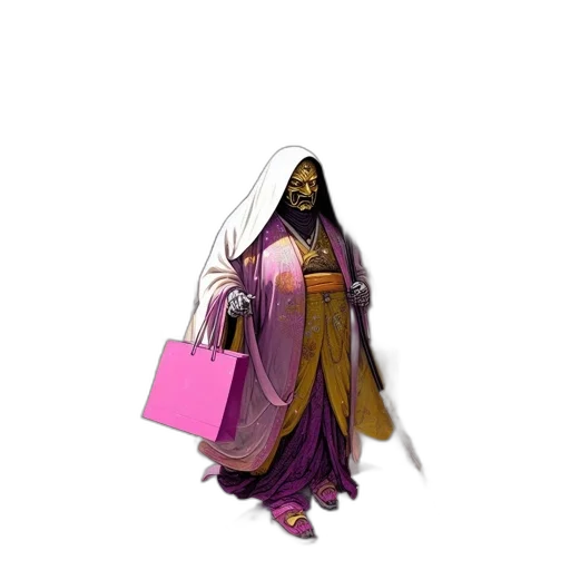 jewelry, dress, staff, creature, 3d render, concept art, vaporwave, fantasy art transparent PNG cut-out