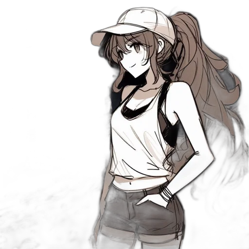 hat, dress, staff, creature, anime, cartoon, concept art, watercolor transparent PNG cut-out