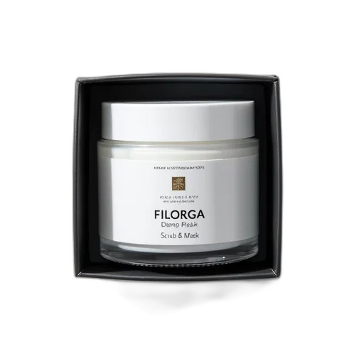 white, jar, filorga, scrub, mask, displayed, black, box transparent PNG cut-out