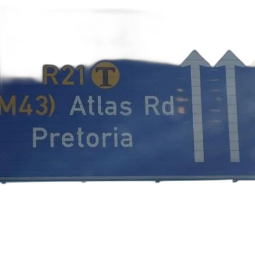 blue, highway, sign, white, text, arrows, pointing, pretoria transparent PNG cut-out