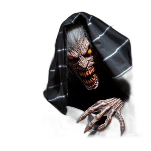creature, mask, jacket, face, concept art, 3d render, photorealistic, fantasy art transparent PNG cut-out
