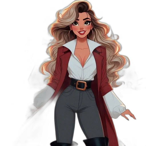 jacket, concept art, comic book art, cartoon, fantasy art, red, dark, earth tones transparent PNG cut-out
