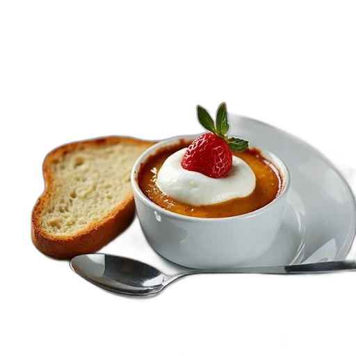 food, 3d render, photorealistic, dessert, plate, slice, bread, left transparent PNG cut-out