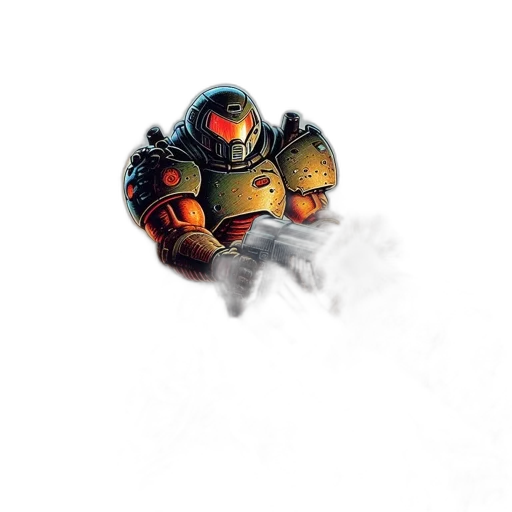 robot, weapon, creature, mask, concept art, pixel art, 3d render, fantasy art transparent PNG cut-out
