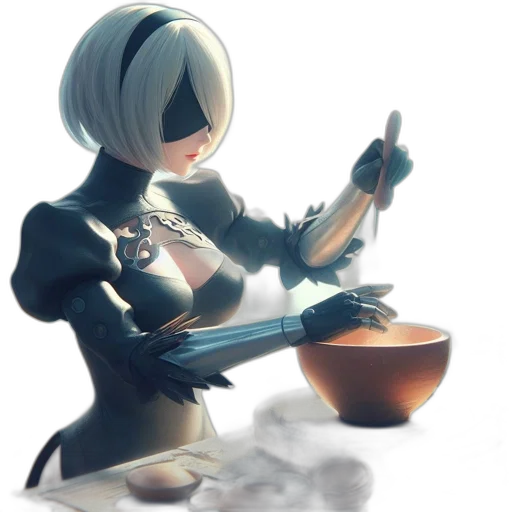 robot, weapon, staff, food, concept art, fantasy art, 3d render, comic book art transparent PNG cut-out