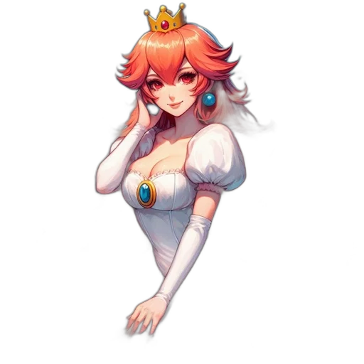 crown, dress, staff, hat, pixel art, concept art, fantasy art, anime transparent PNG cut-out
