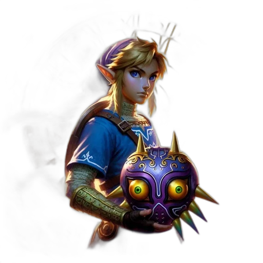 mask, staff, crown, weapon, fantasy art, concept art, pixel art, 3d render transparent PNG cut-out