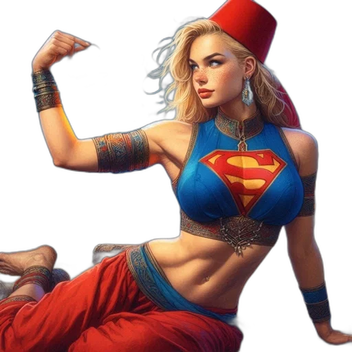 comic book art, fantasy art, concept art, photorealistic, woman, dresses, fusion, middle transparent PNG cut-out