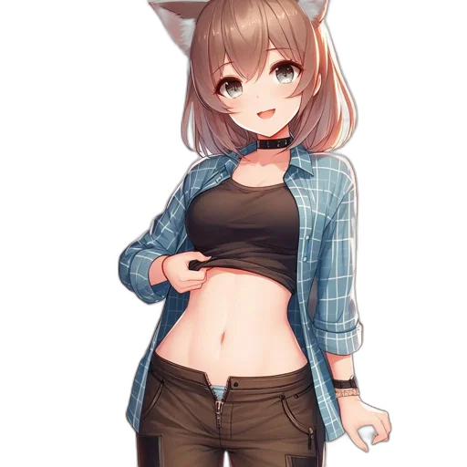jacket, animal, creature, dress, anime, pixel art, fantasy art, concept art transparent PNG cut-out