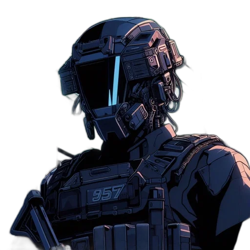 robot, face, mask, concept art, comic book art, cyberpunk, pixel art, blue transparent PNG cut-out