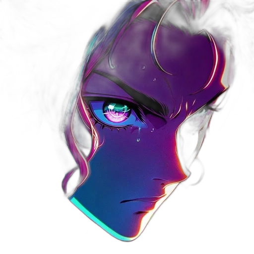 mask, face, crown, dragon, vaporwave, cyberpunk, anime, concept art transparent PNG cut-out