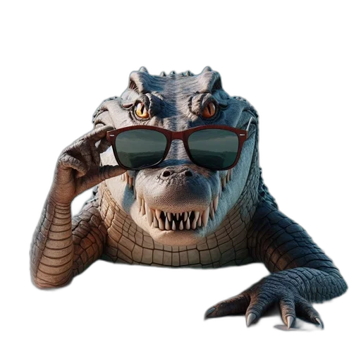 dragon, creature, animal, mask, 3d render, concept art, alligator, donning transparent PNG cut-out