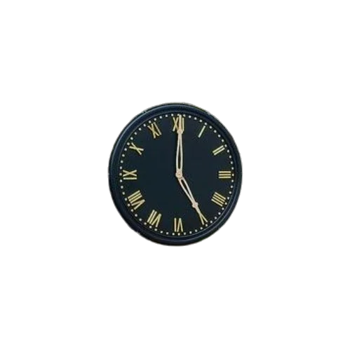 jewelry, large, black, gold, clock, roman, numerals, mounted transparent PNG cut-out