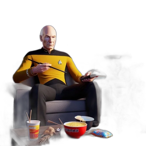 food, robot, concept art, comic book art, 3d render, fantasy art, outer space, room transparent PNG cut-out