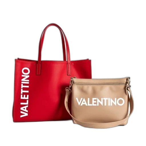red, tote, bag, word, valentino, written, white, side transparent PNG cut-out