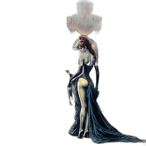 crown, dress, jewelry, staff, concept art, fantasy art, 3d render, photorealistic transparent PNG cut-out