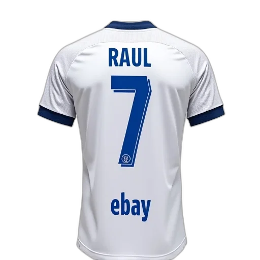back, white, jersey, name, raul, blue, number, word transparent PNG cut-out